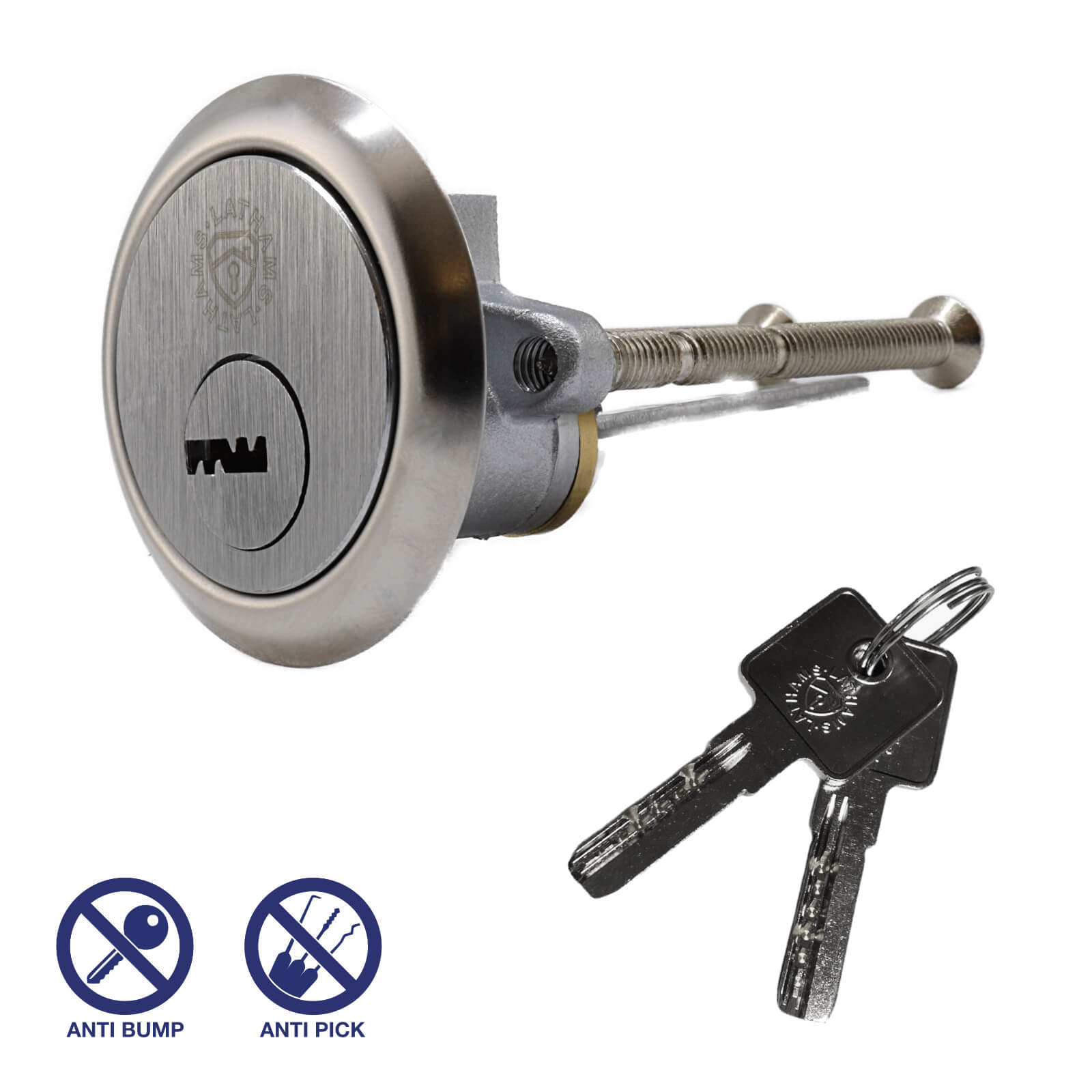 Security Rim Cylinder Door Lock lathamshardware.co.uk